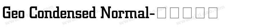 Geo Condensed Normal字体转换
